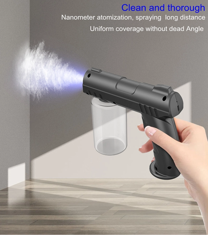 Popular Wireless 1500mAh Baterry Sterilizer Electric Fogging Machine 8PCS Strong Blue Light Nano Mist Gun Sprayer