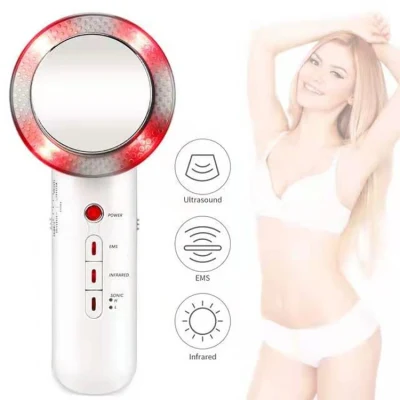 3 en 1 Uso en el hogar Tratamiento antiarrugas Perder peso Máquina de masaje facial EMS Instrumento de masaje ultrasónico Máquina de adelgazamiento de belleza Dispositivo de belleza LED