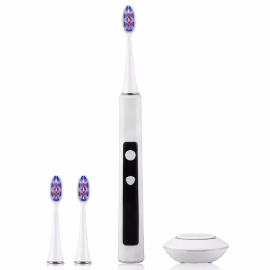 Cepillo de dientes eléctrico sónico para adultos y niños con 6 cabezales de cepillo de repuesto, estuche de viaje