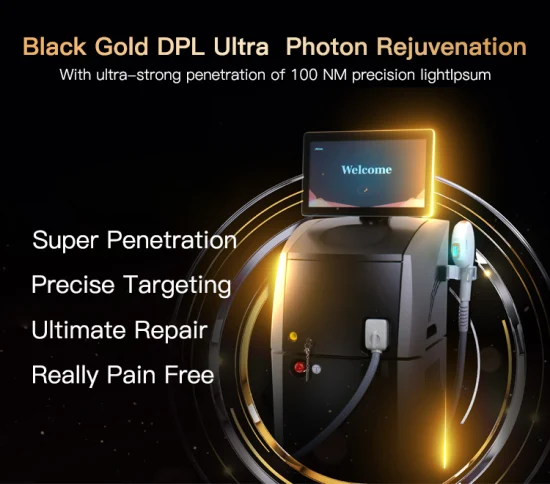 Black Gold Dpl Opt IPL Rejuvenecimiento de la piel Acné Terapia Dispositivo de depilación para salón de belleza