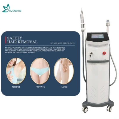 2 en 1 Función 755nm 808nm 1064nm Depilación láser y dispositivo de belleza para eliminar tatuajes con láser